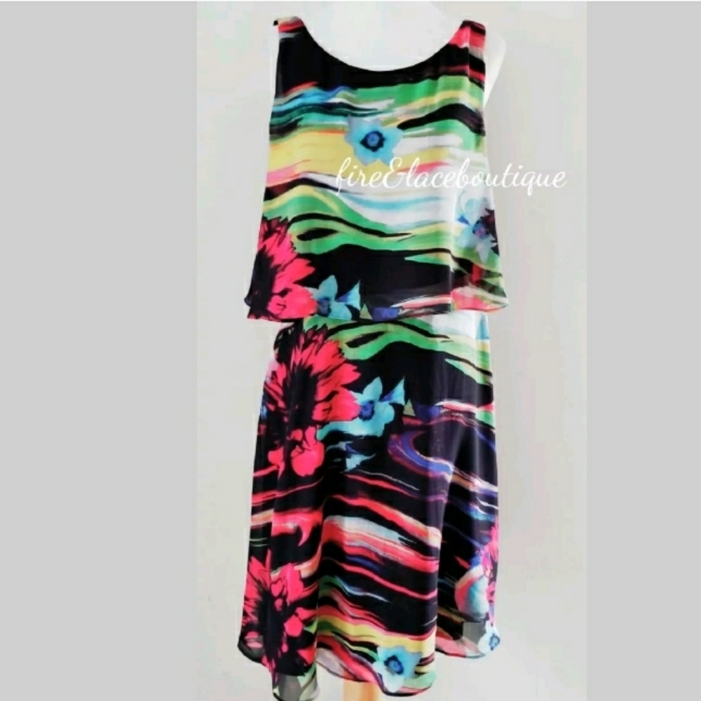 BETSEY JOHNSON WATERCOLOR DRESS SZ M 10